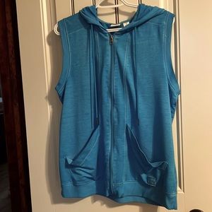 Westbound Turquoise Vest With Hood and Zipper.   Worn Twice.
